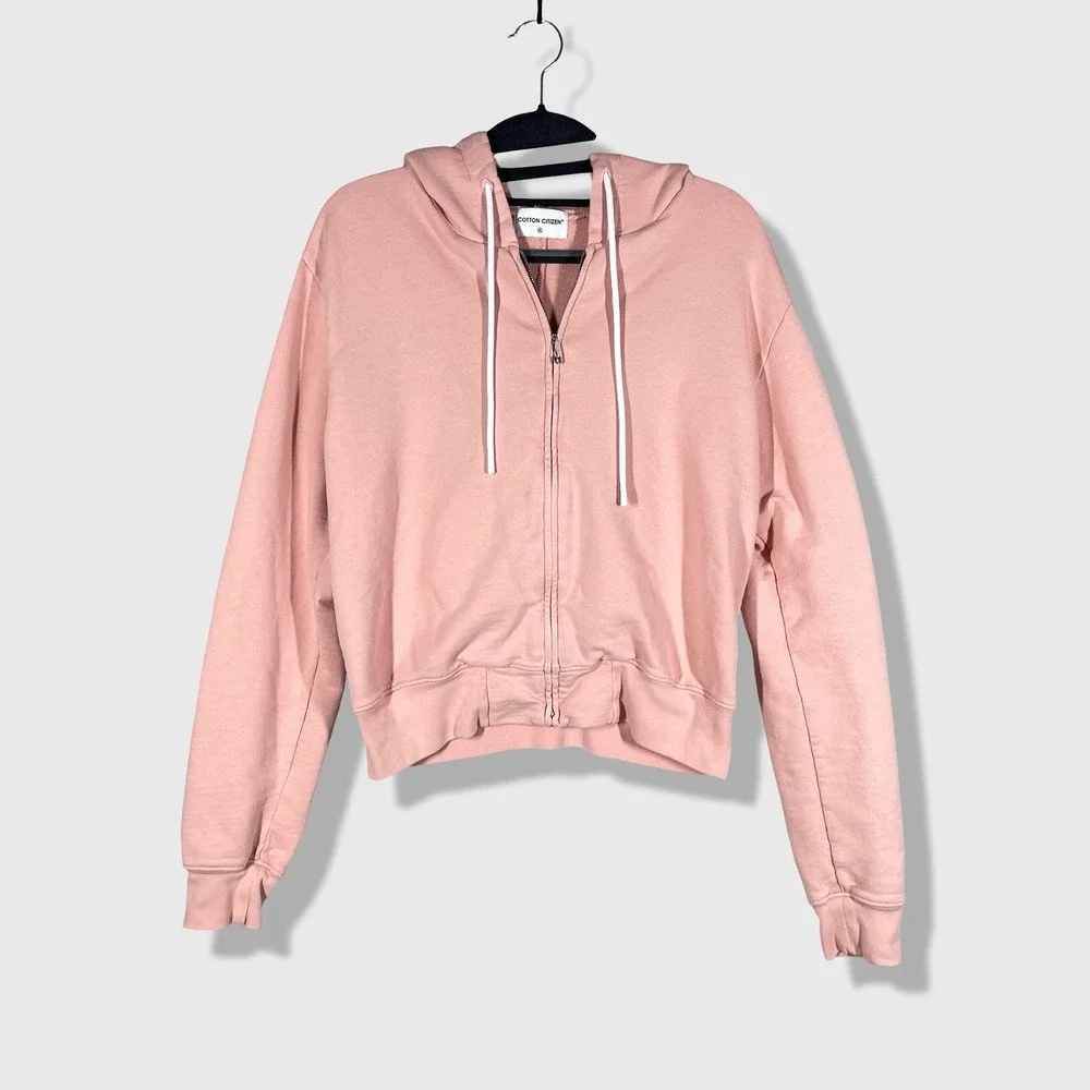 Cotton Citizen Zip Hoodie Womens M Pink Athleisure Streetwear Minimalist